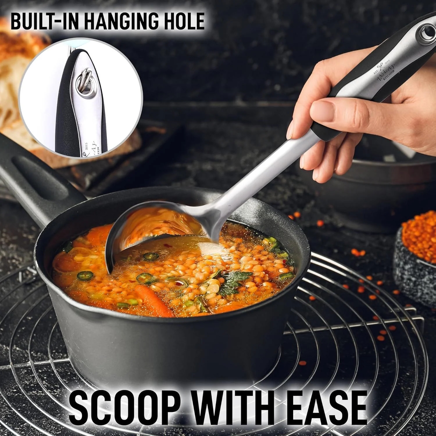 12-Inch Stainless Steel Soup Ladle - Image 2