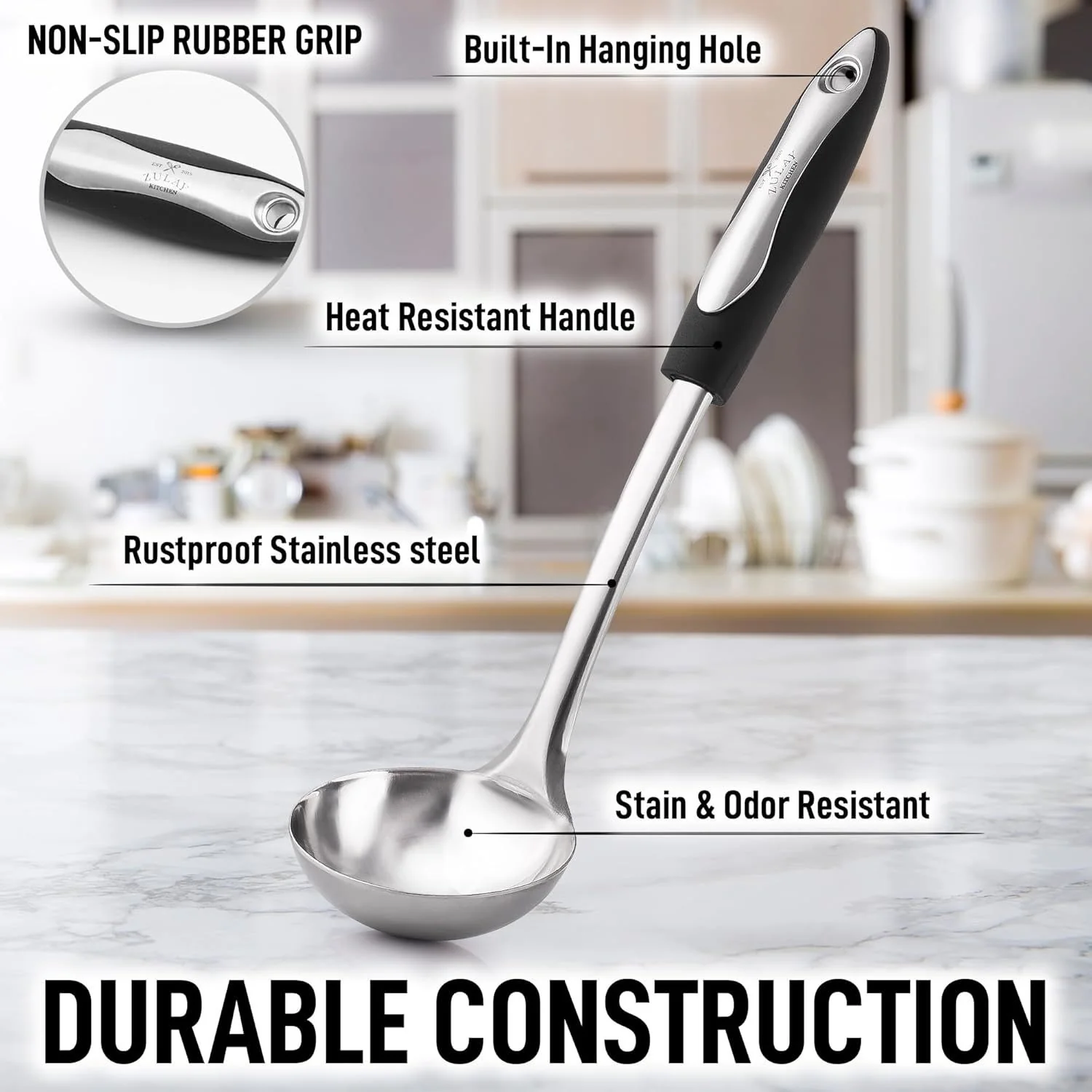12-Inch Stainless Steel Soup Ladle - Image 3
