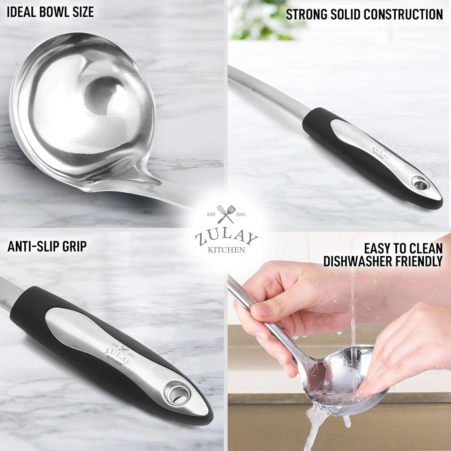 12-Inch Stainless Steel Soup Ladle - Image 4