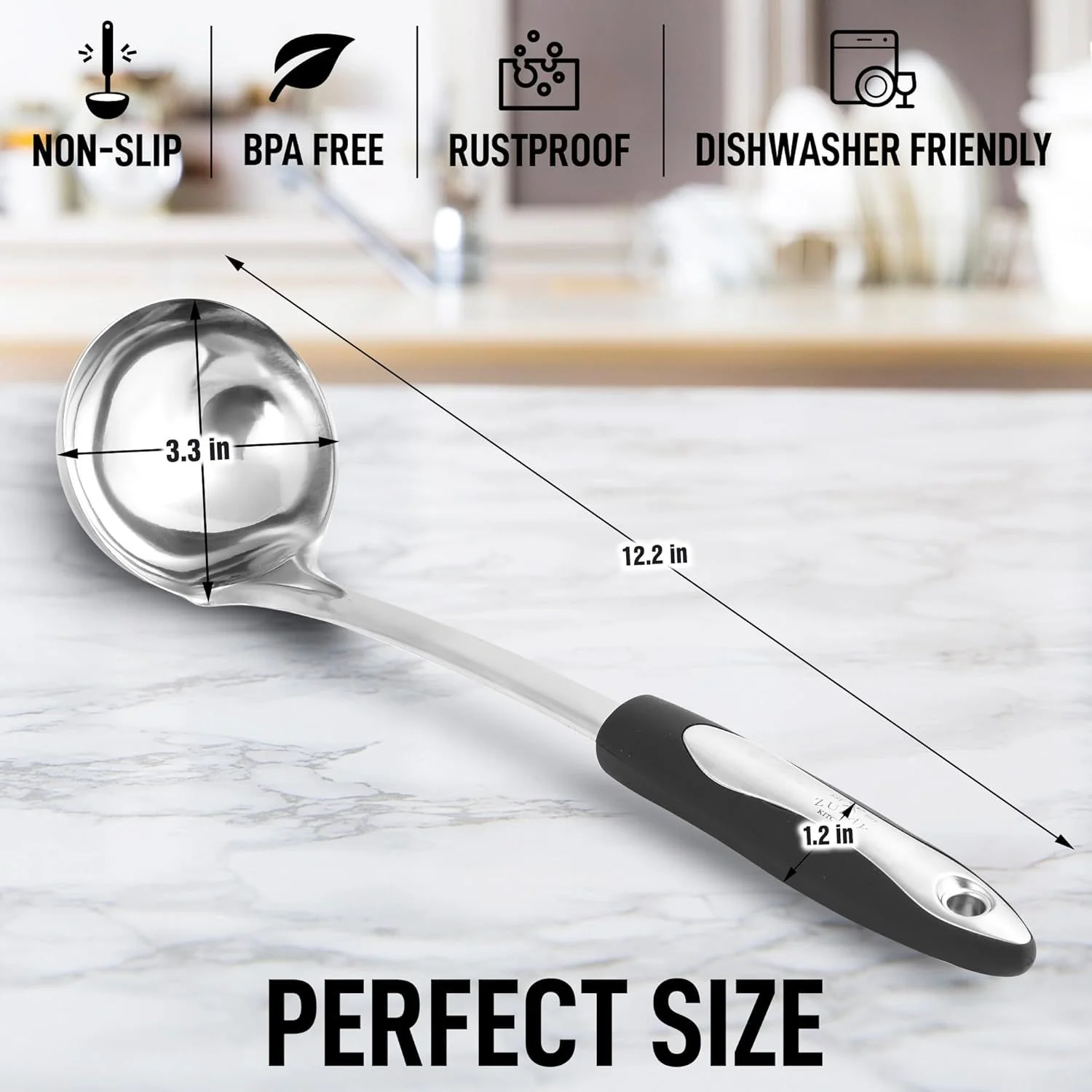 12-Inch Stainless Steel Soup Ladle - Image 5