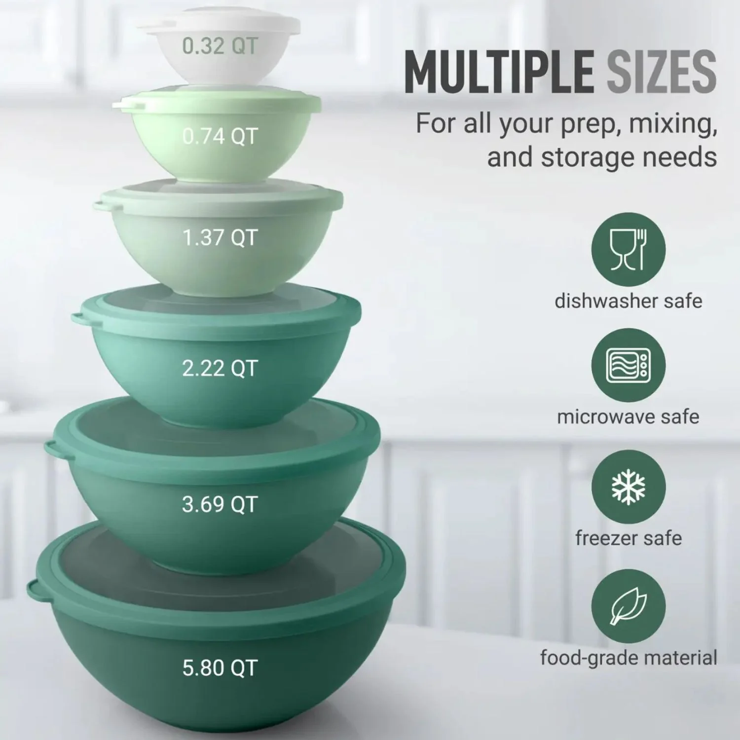 Mixing Bowls Set with Lids - Image 4