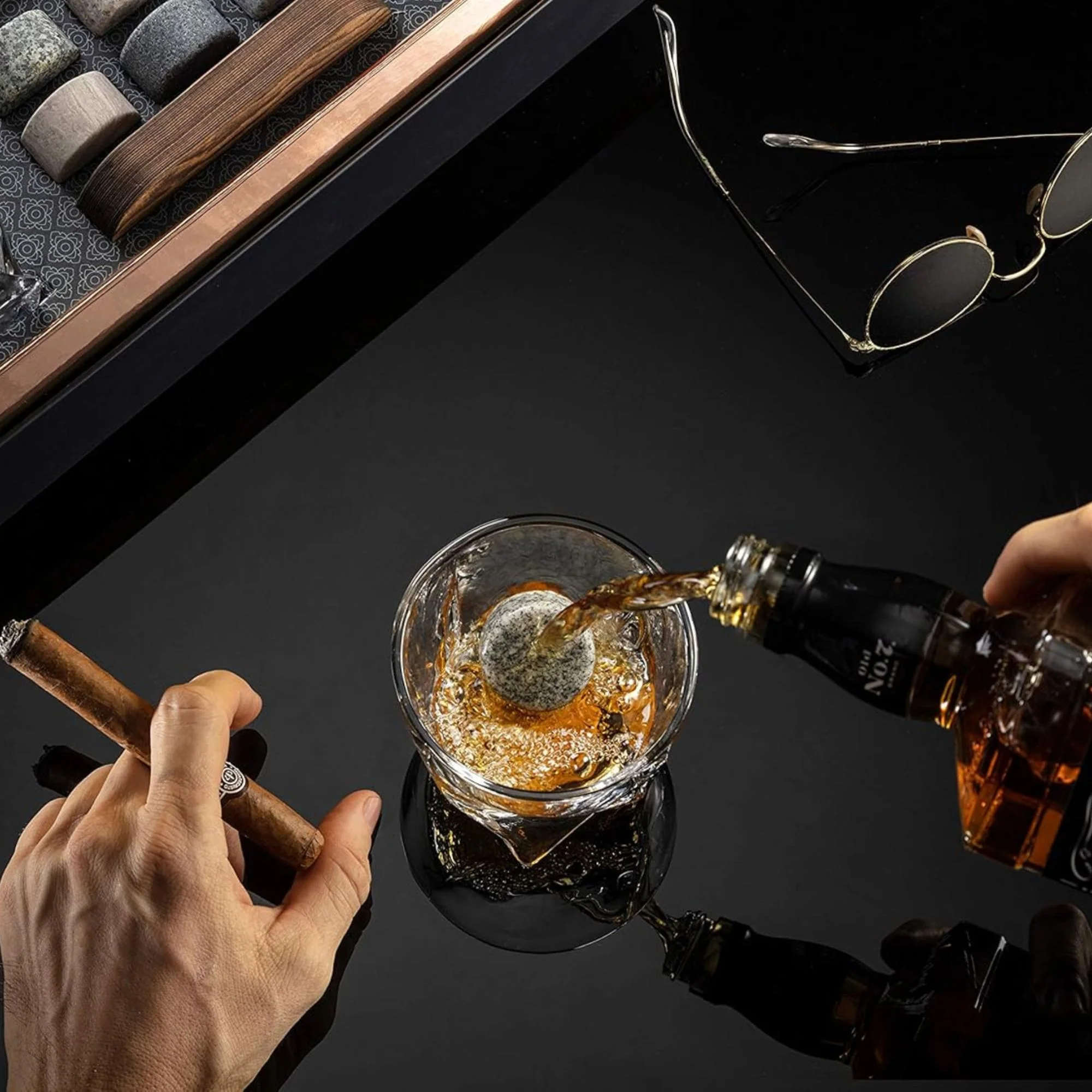 14-Piece Whiskey Glass & Stones Set - Image 2