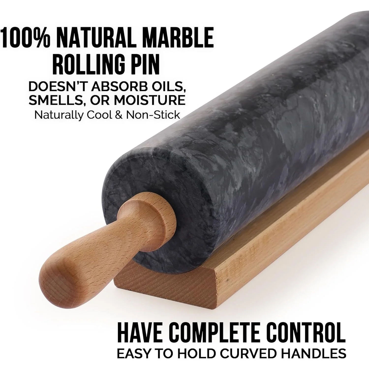 17-Inch Marble Rolling Pin With Stand - Image 4