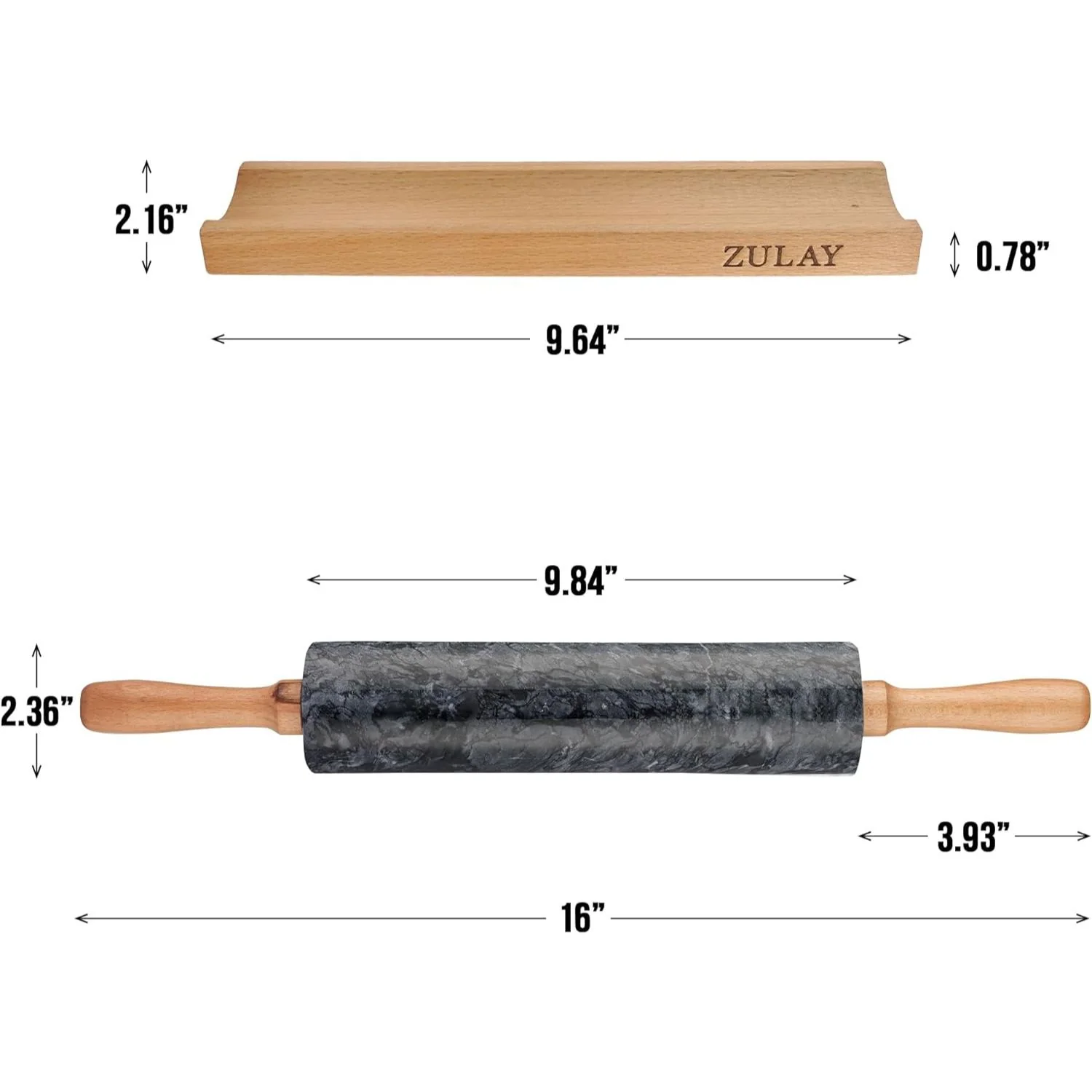 17-Inch Marble Rolling Pin With Stand - Image 5