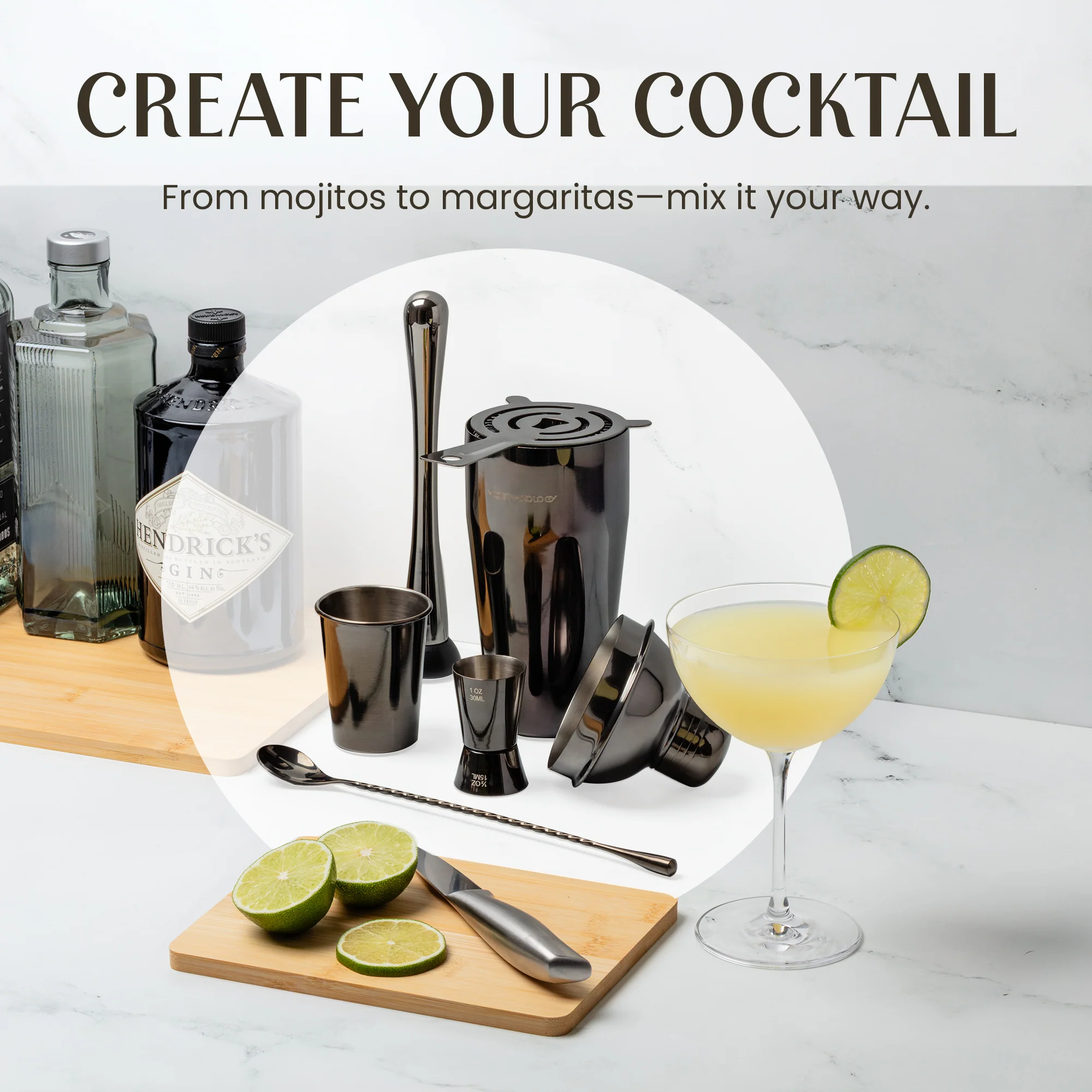 23-Piece Cocktail Shaker Set with Stand - Image 3