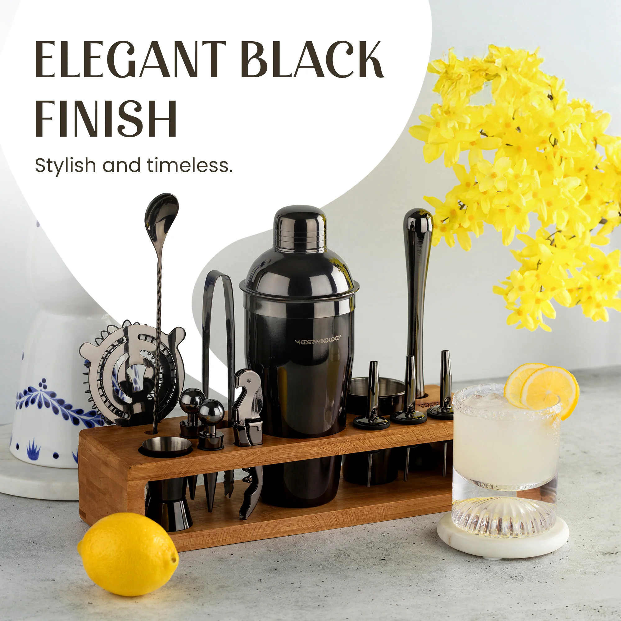 23-Piece Cocktail Shaker Set with Stand - Image 5