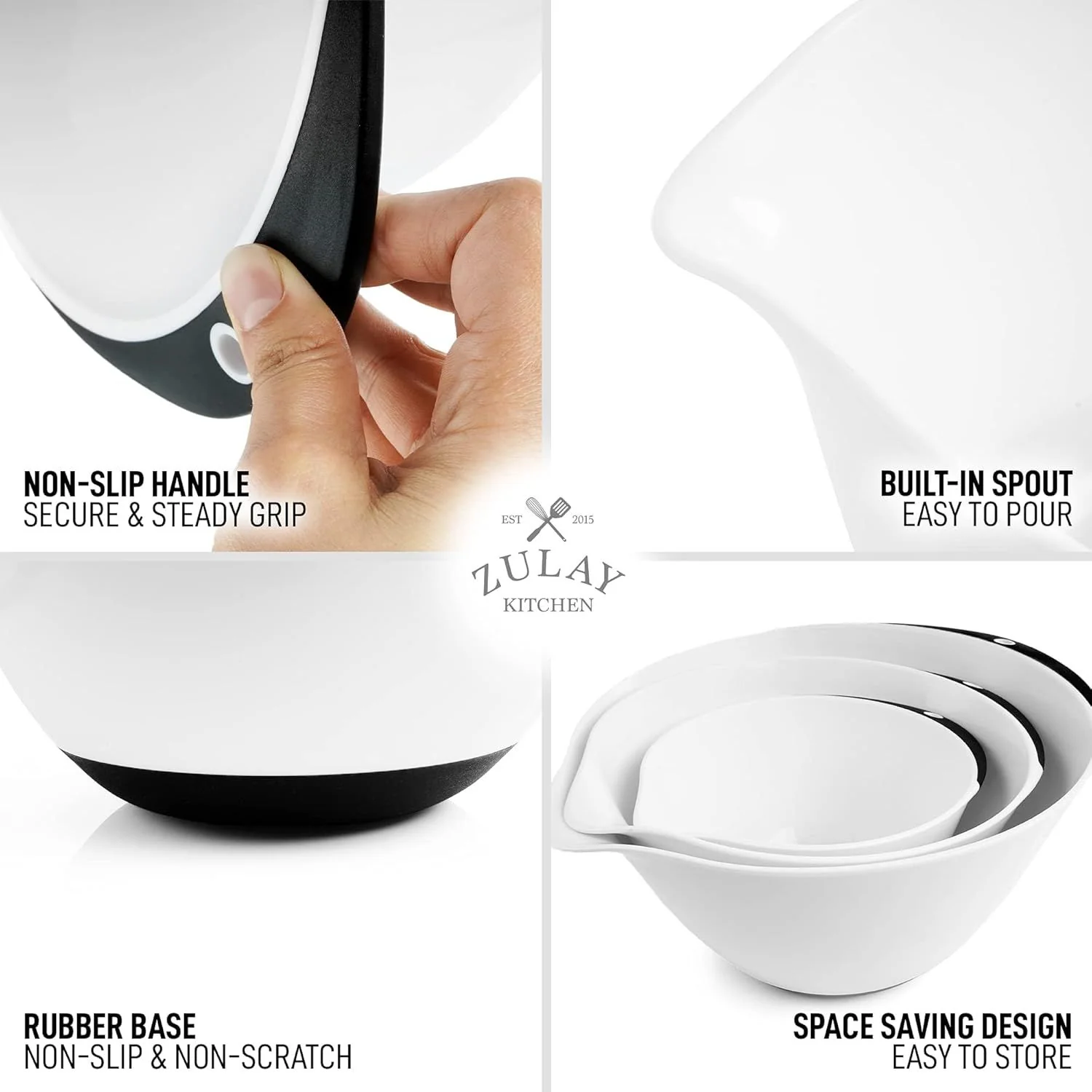 3-Piece Plastic Mixing Bowl Set - Image 4