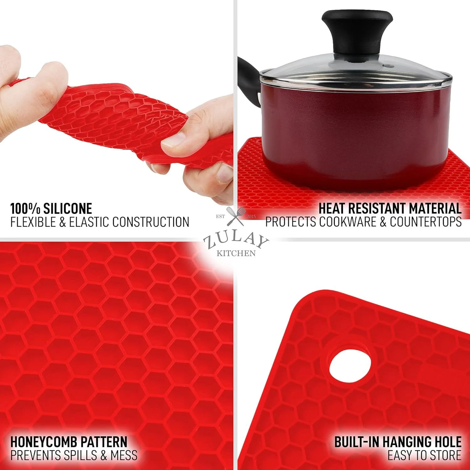Silicone Trivet Mat Set - 4 Pack - Image 5
