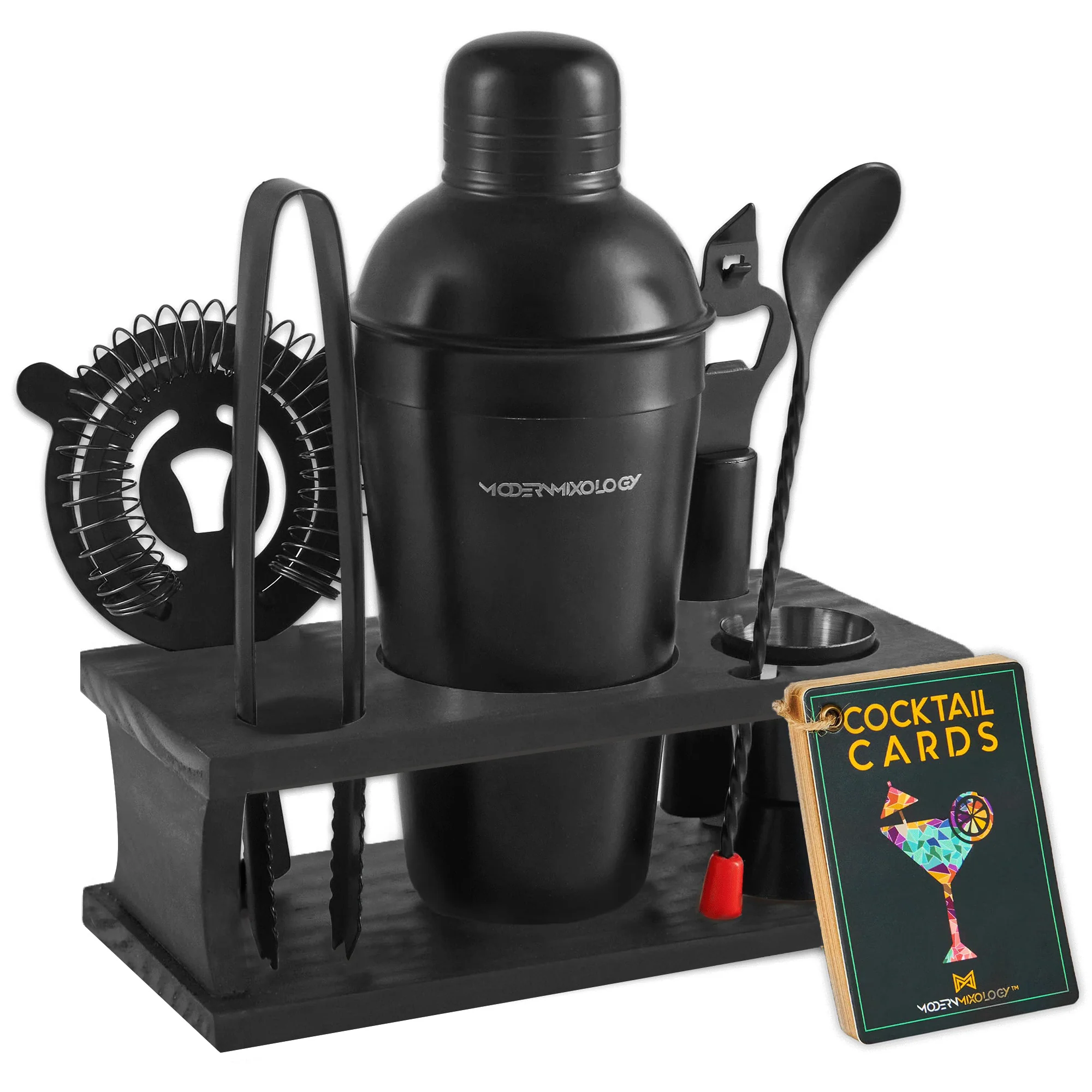 Bartender Kit with Wood Stand | 8-Piece