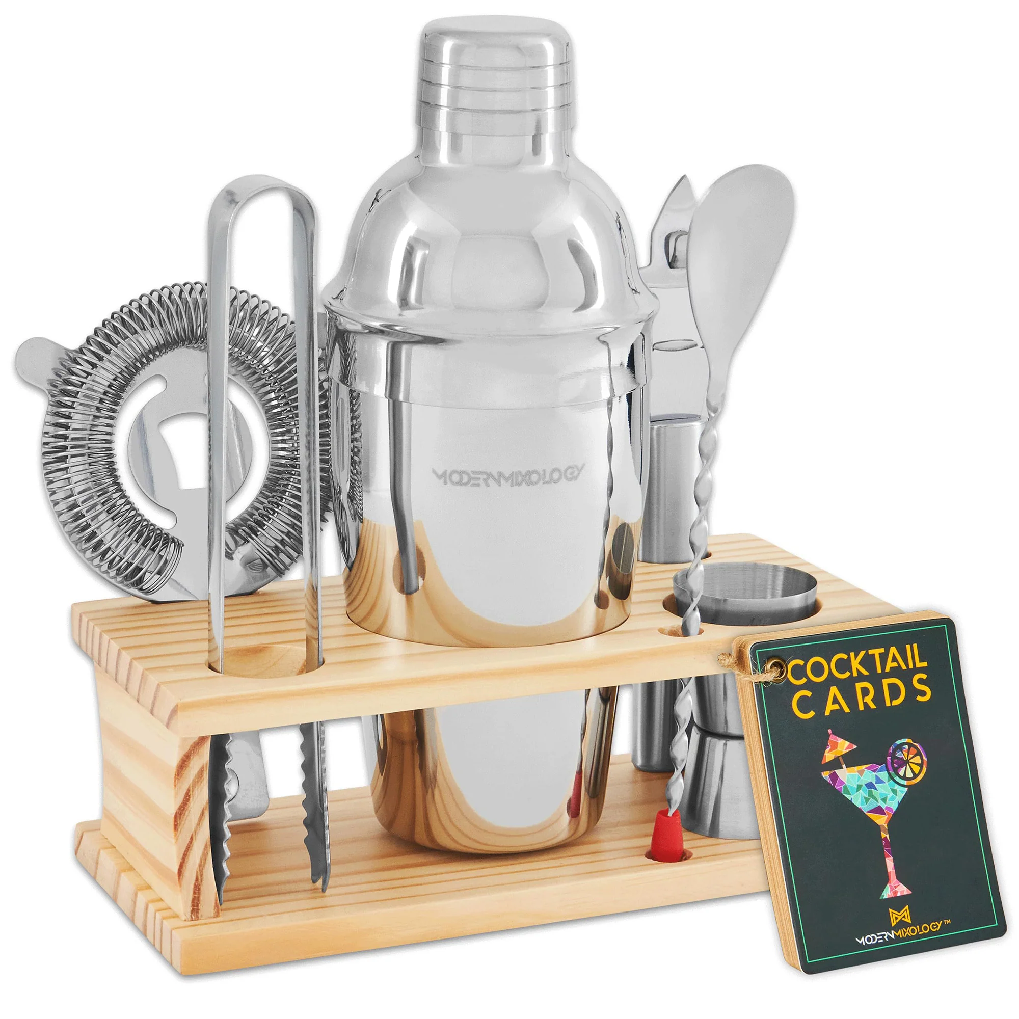 Bartender Kit with Wood Stand | 8-Piece - Image 2