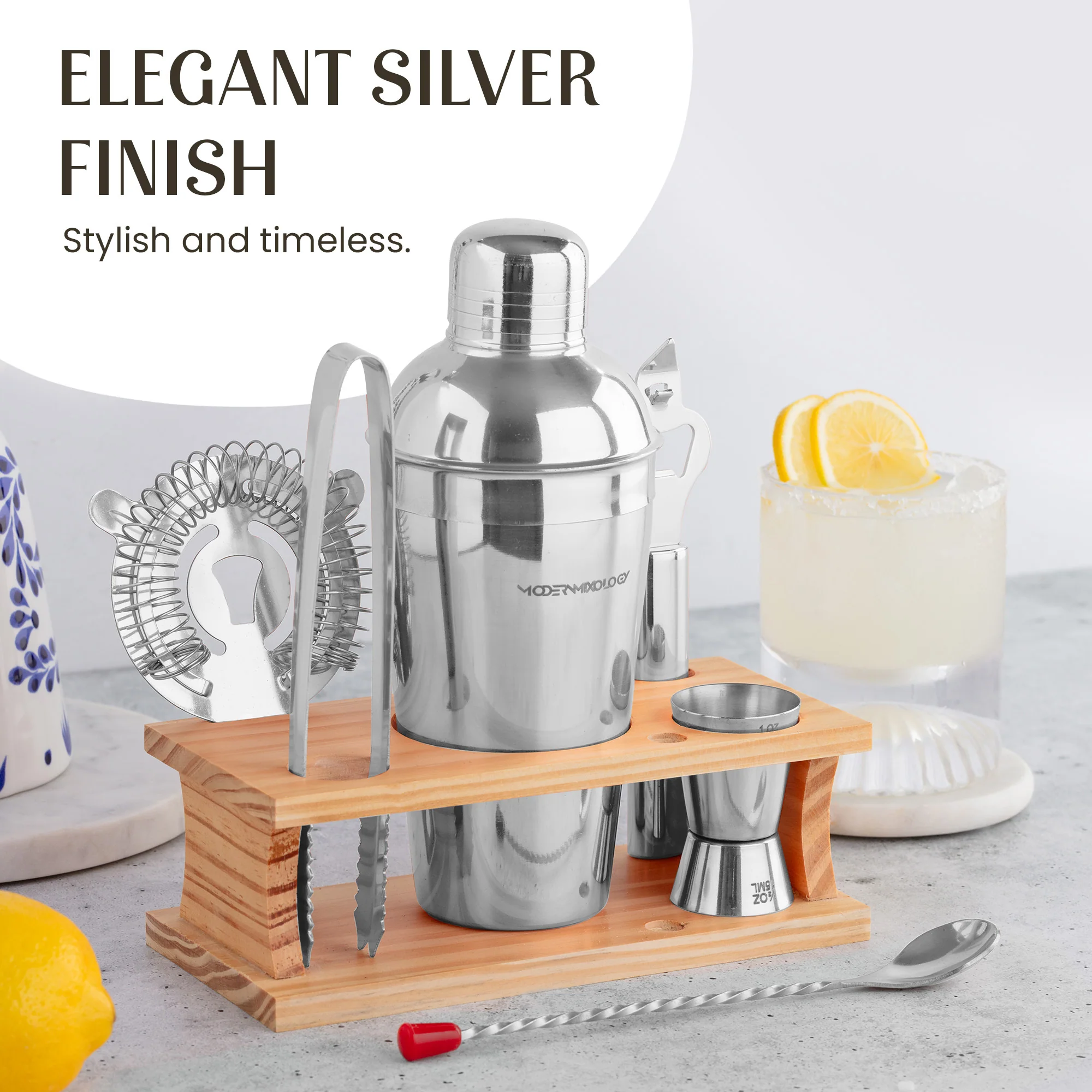 Bartender Kit with Wood Stand | 8-Piece - Image 6