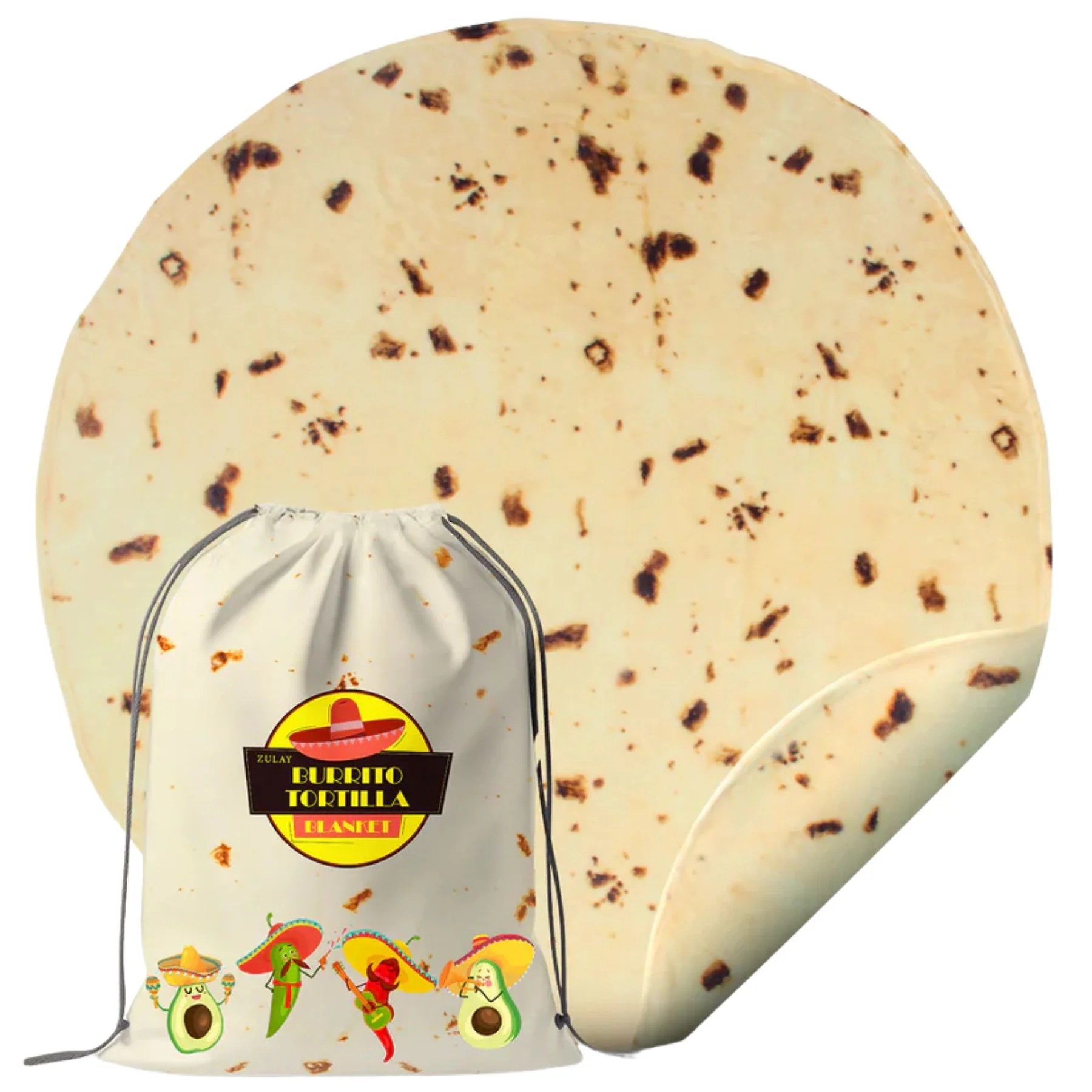 Tortilla Blanket - 71in with Drawstring Bag