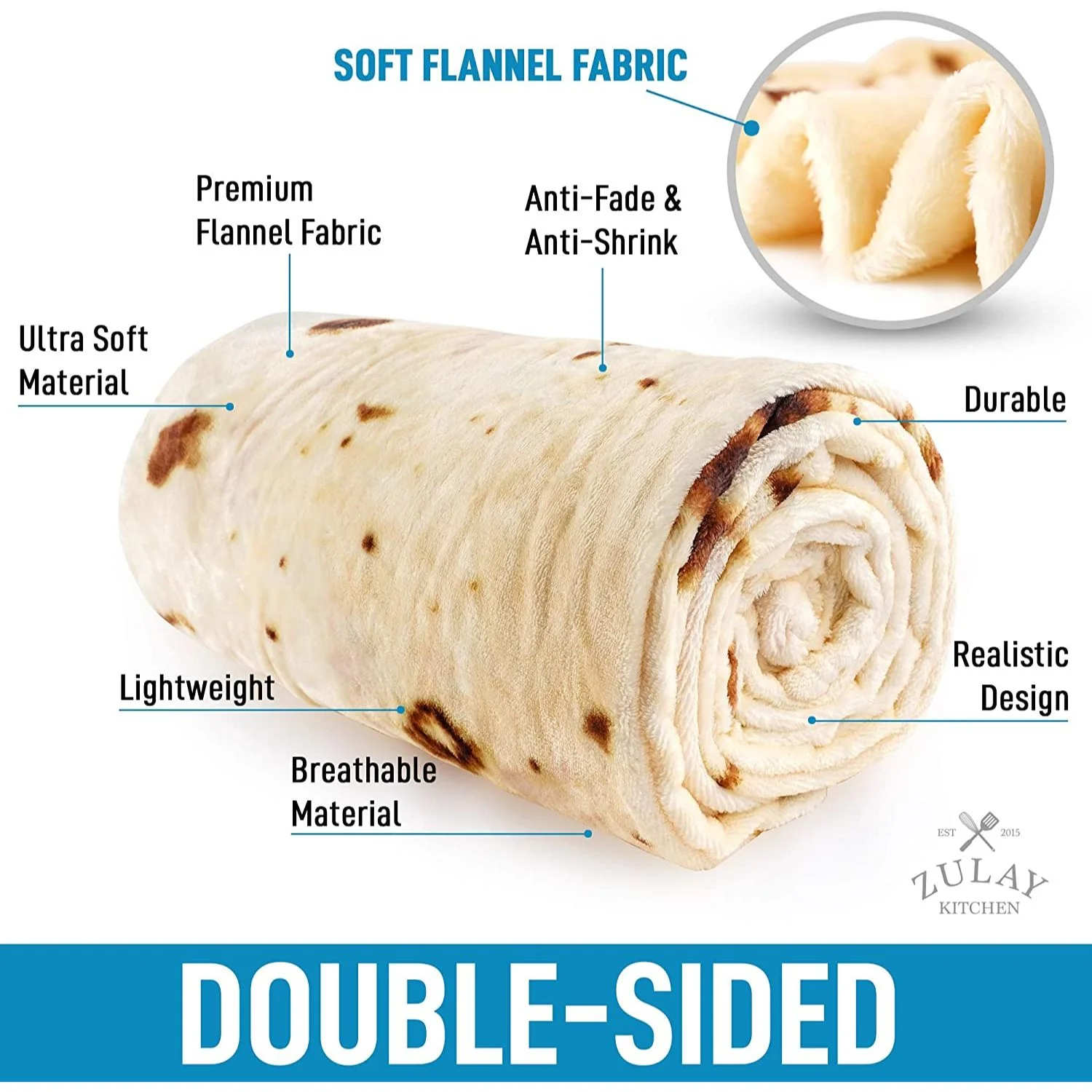 Tortilla Blanket - 71in with Drawstring Bag - Image 8