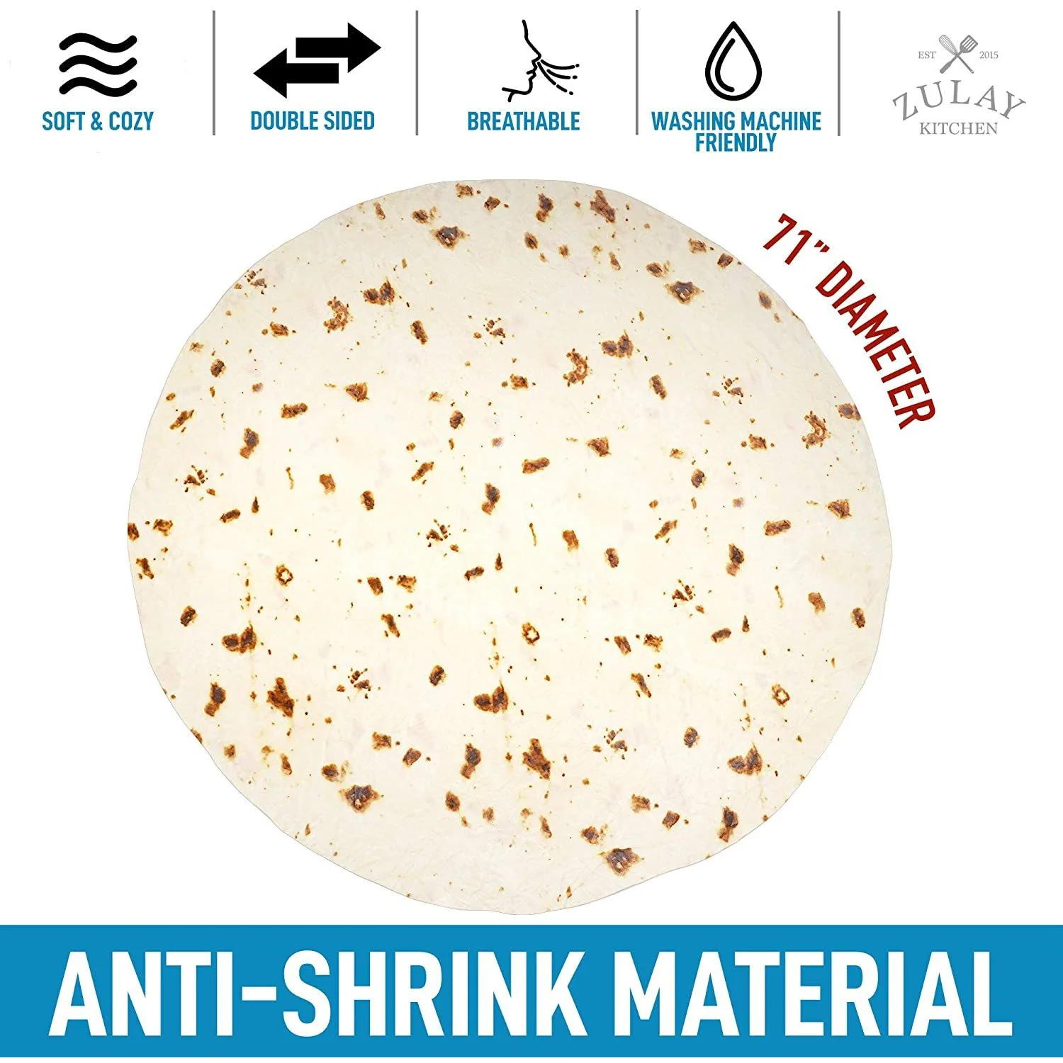 Tortilla Blanket - 71in with Drawstring Bag - Image 9