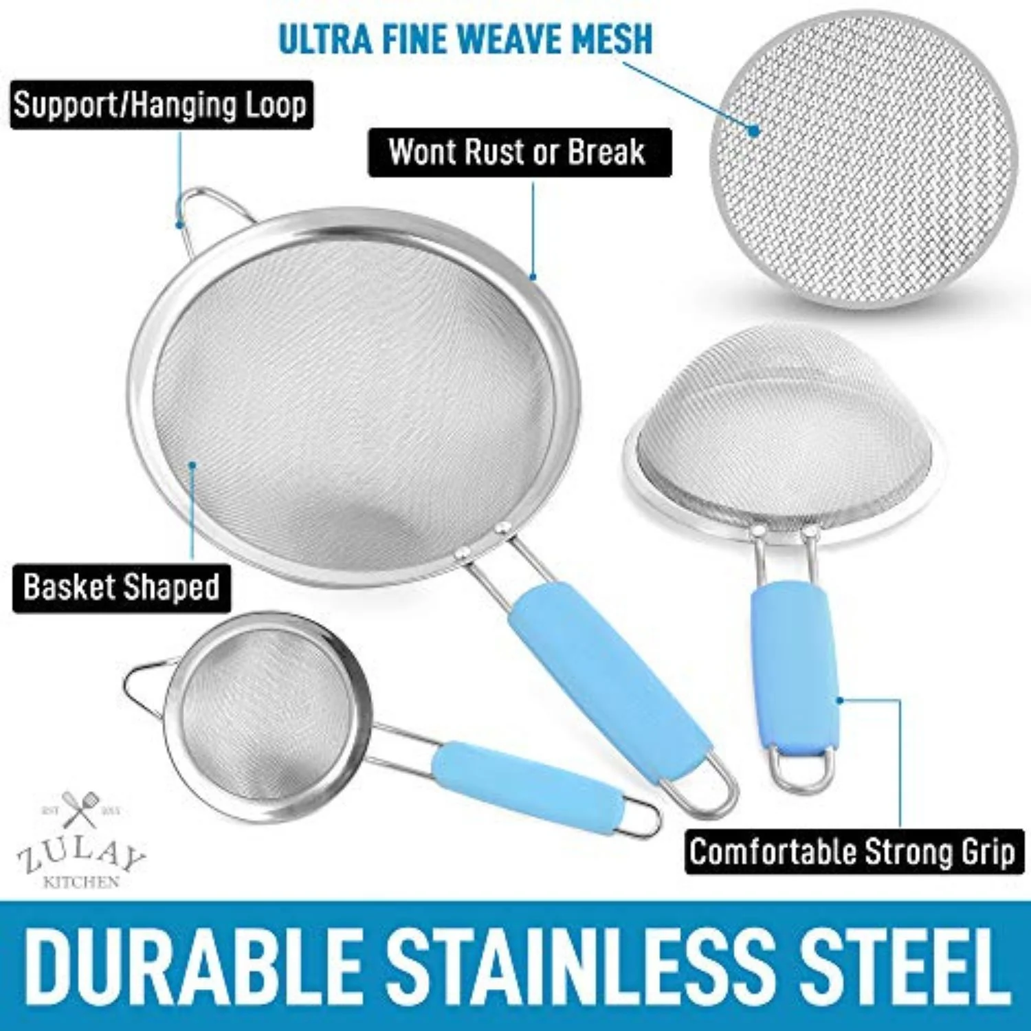 Kitchen Strainer (Set of 3) - Image 3