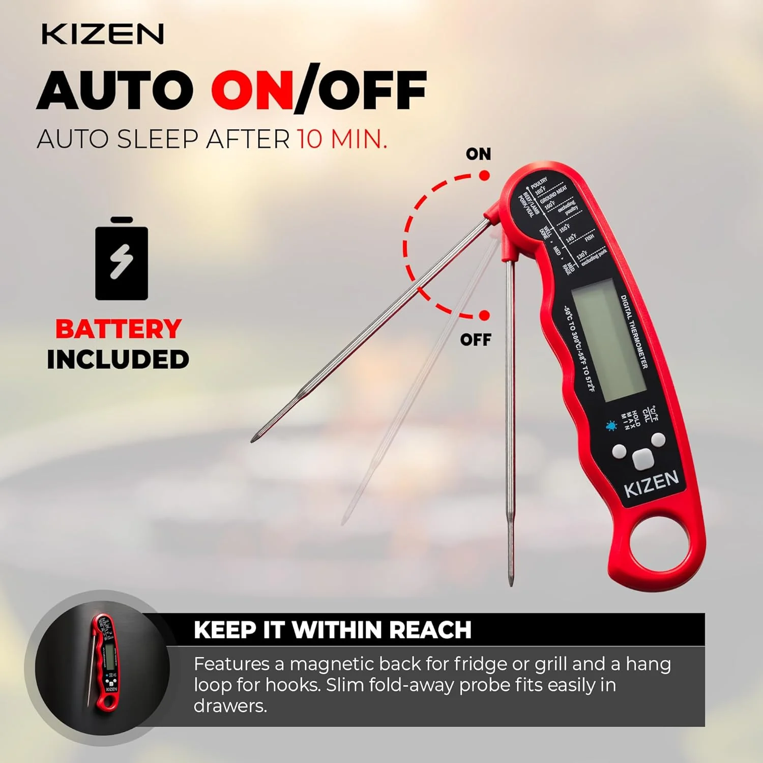 Kizen Digital Meat Thermometer - Image 5