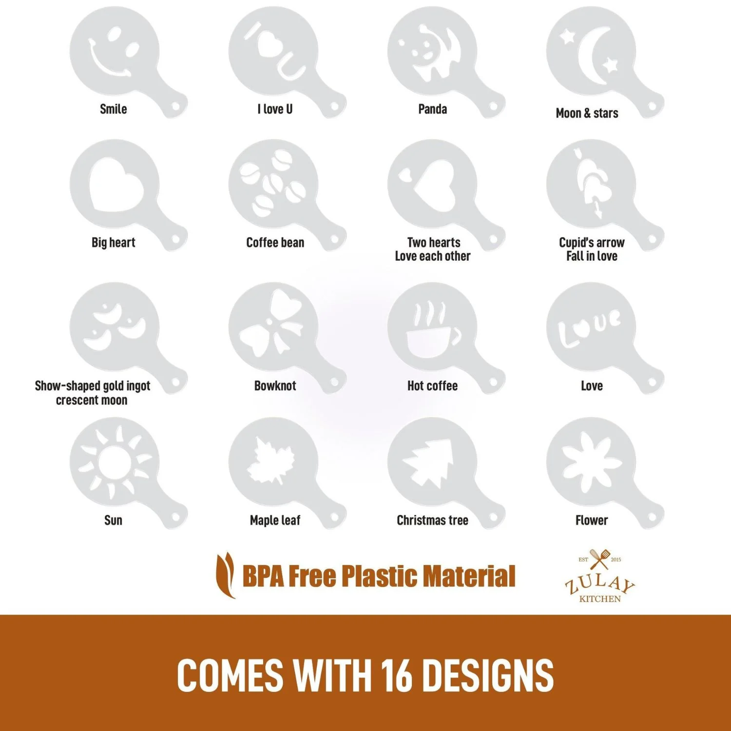Latte Art Stencils – 16 Pack - Image 5