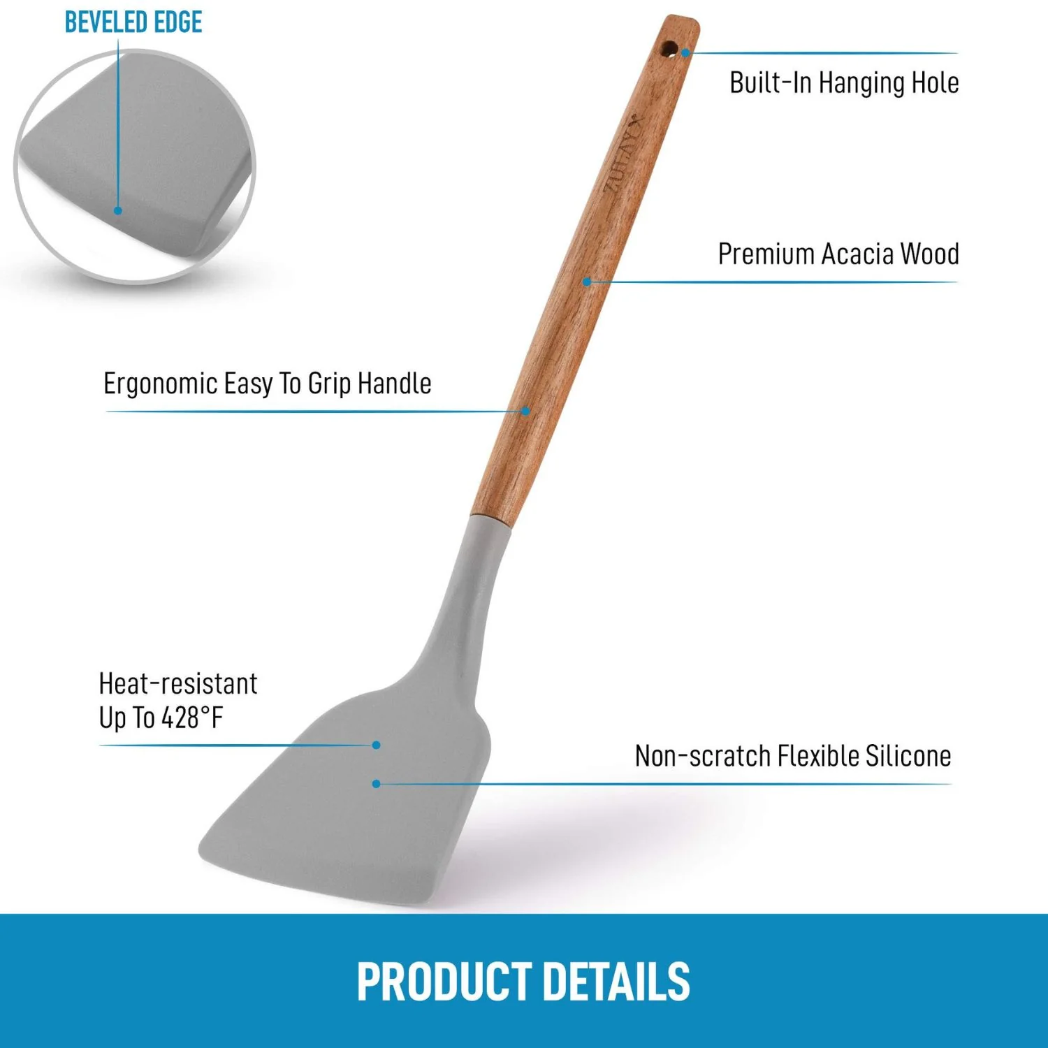 Silicone Spatula with Wooden Handle - Image 2