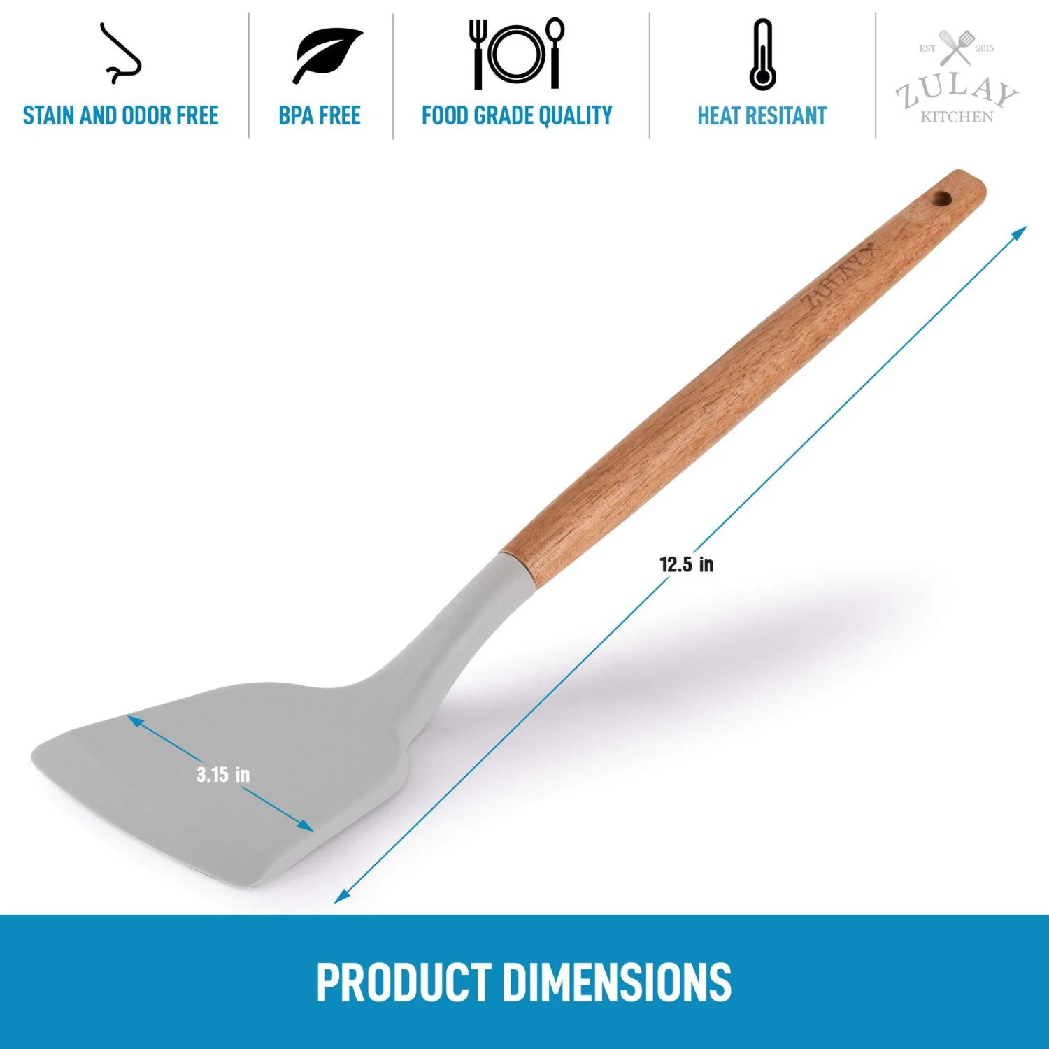 Silicone Spatula with Wooden Handle - Image 3