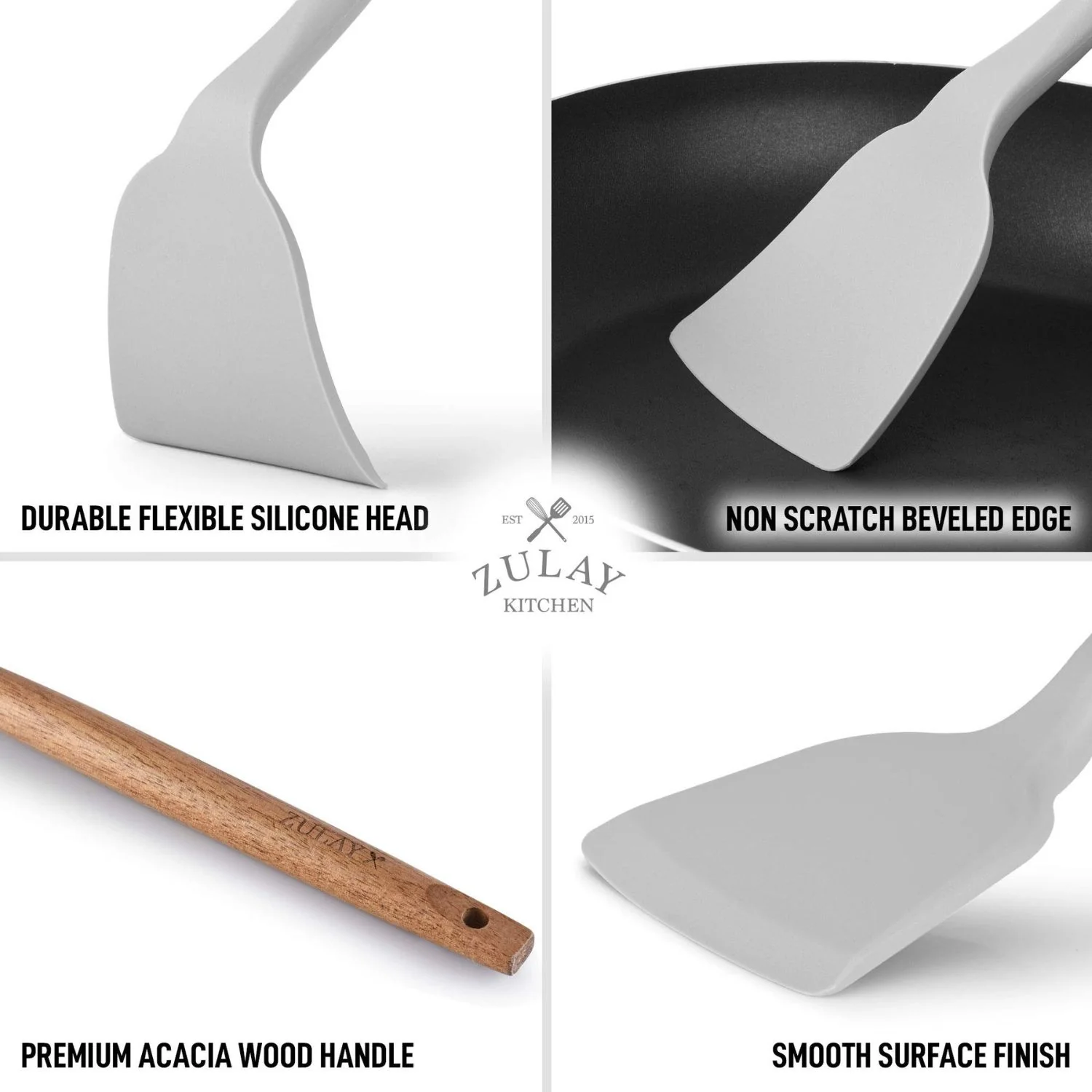 Silicone Spatula with Wooden Handle - Image 4