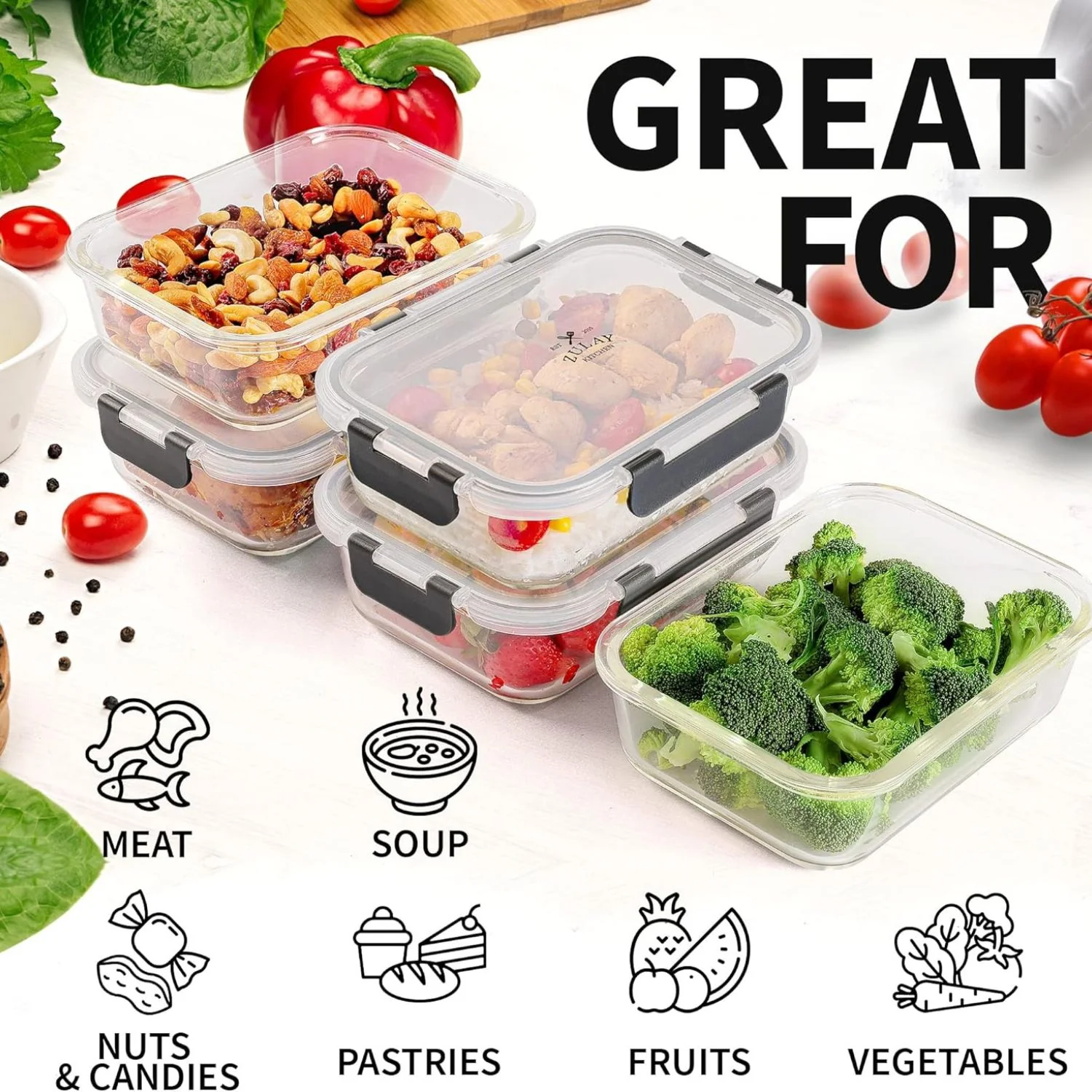 Snap Lock Glass Food Containers - Image 3
