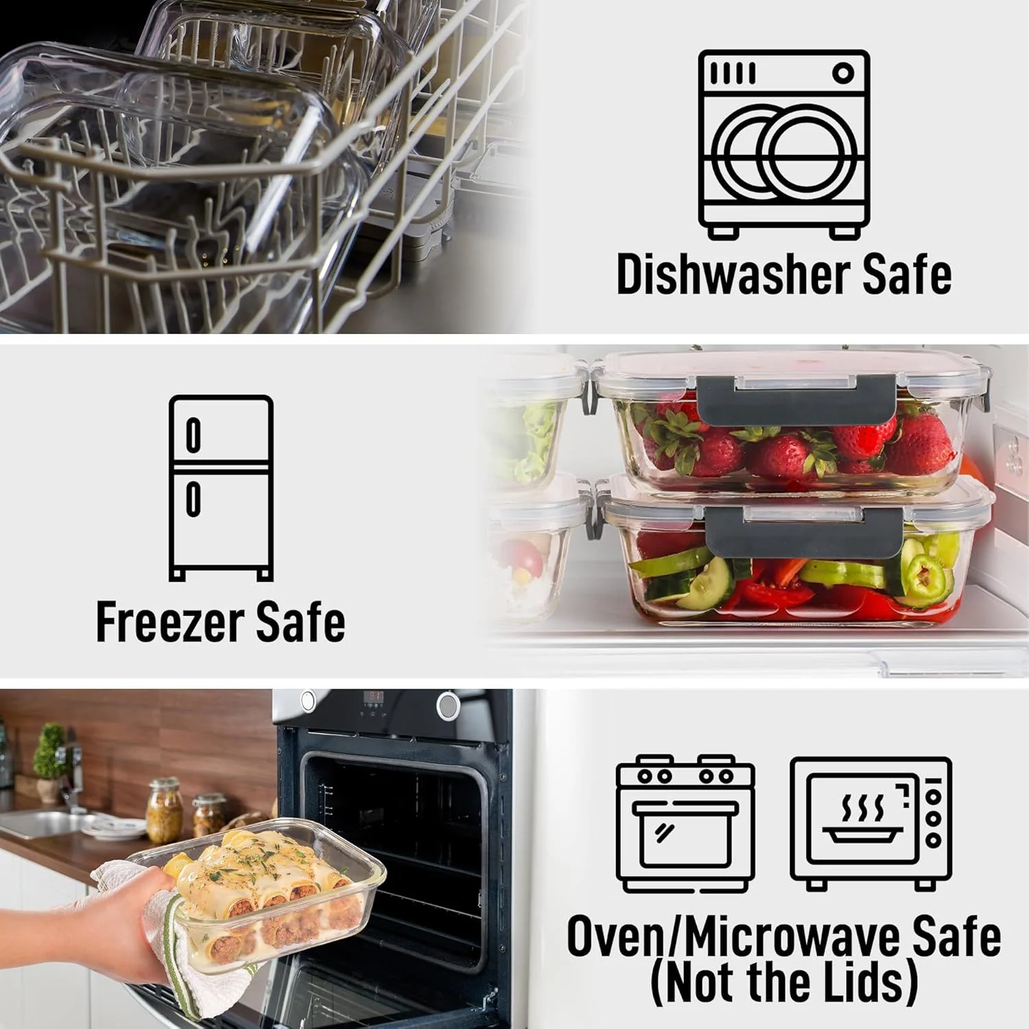 Snap Lock Glass Food Containers - Image 5