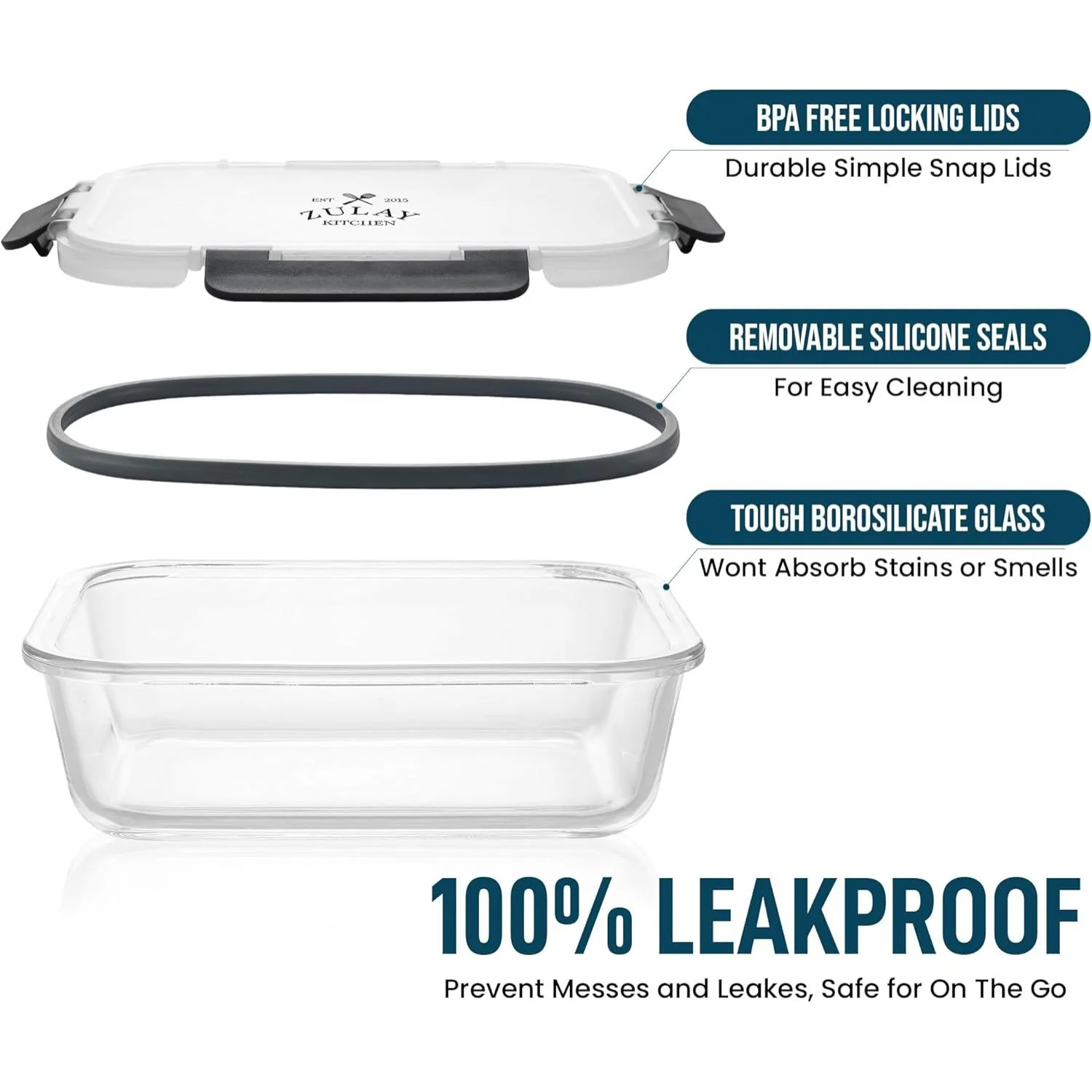 Snap Lock Glass Food Containers - Image 7