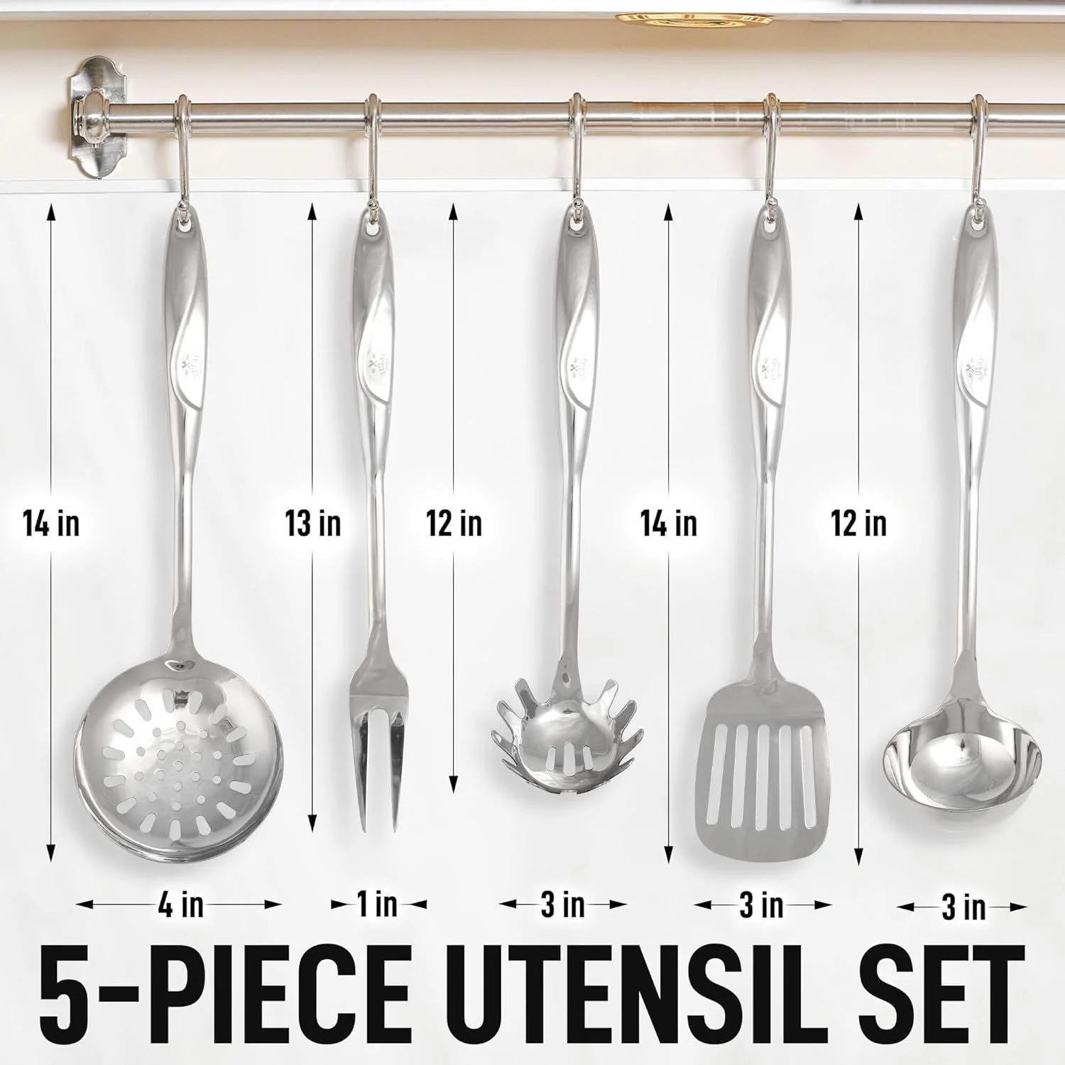 Stainless Steel Cooking Utensil Set - Image 3