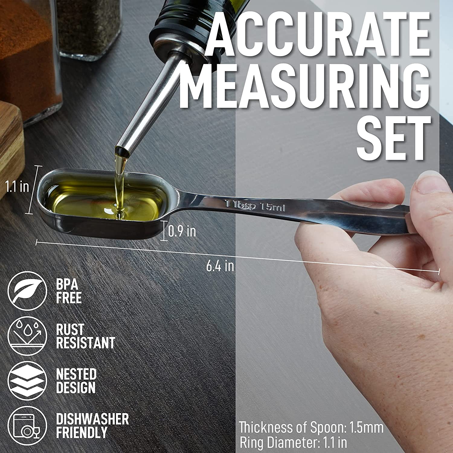 Rectangular Measuring Spoons Set - Image 3