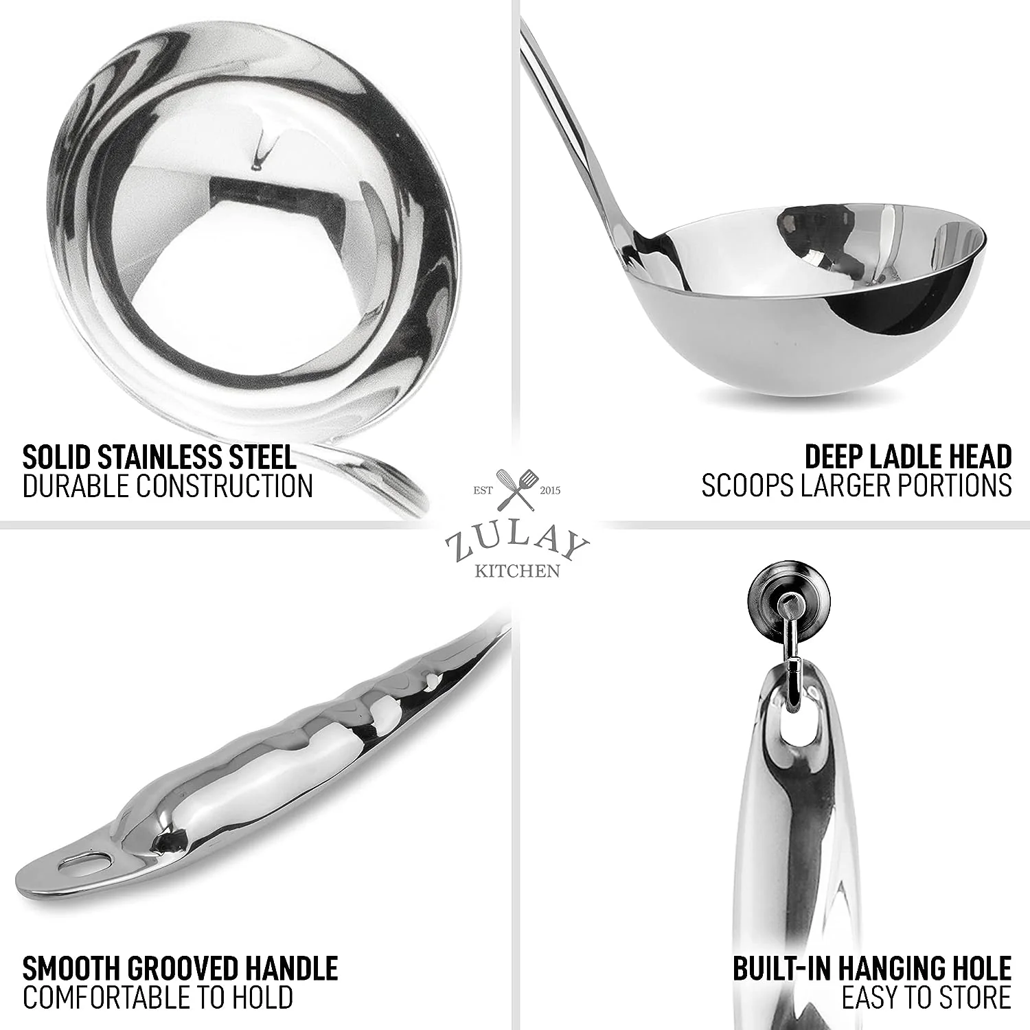 Stainless Steel Soup Ladle - 13 inch - Image 4