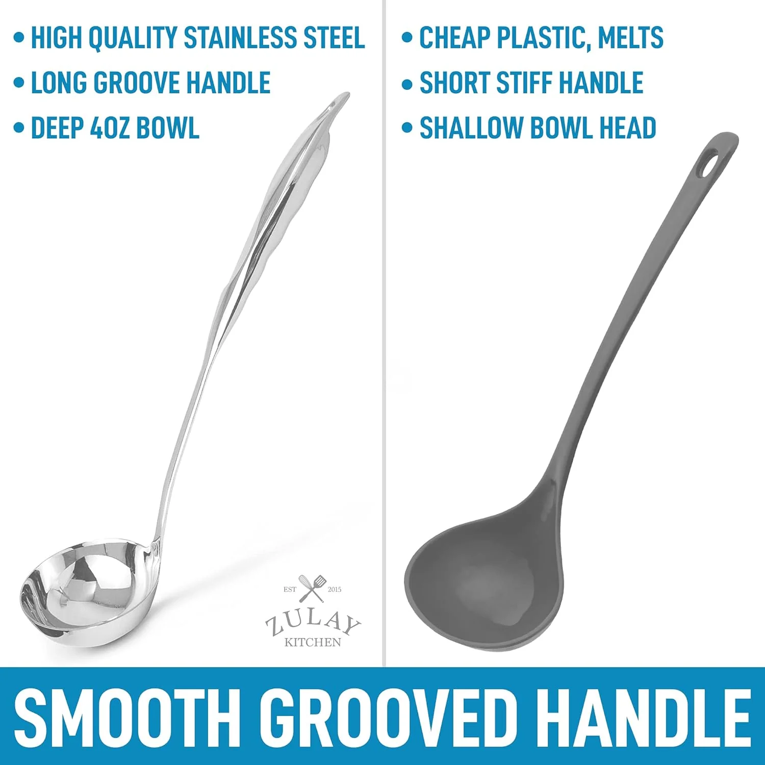 Stainless Steel Soup Ladle - 13 inch - Image 6