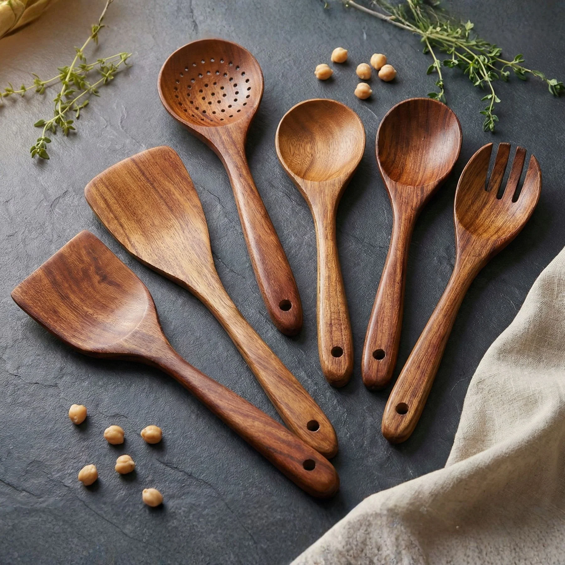 Teak Wood Utensils - Image 5