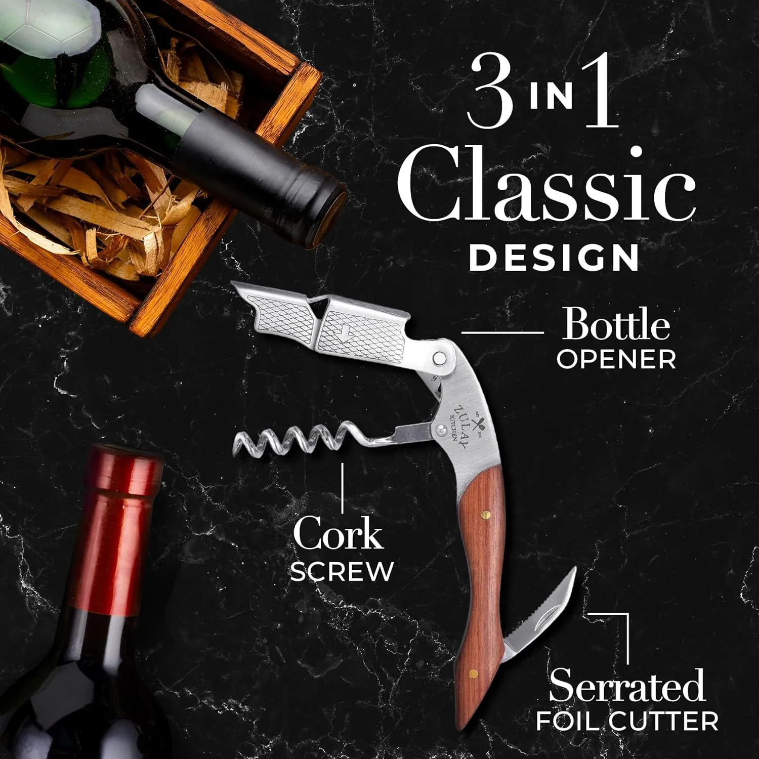 Waiter’s Corkscrew Bottle Opener - Image 5