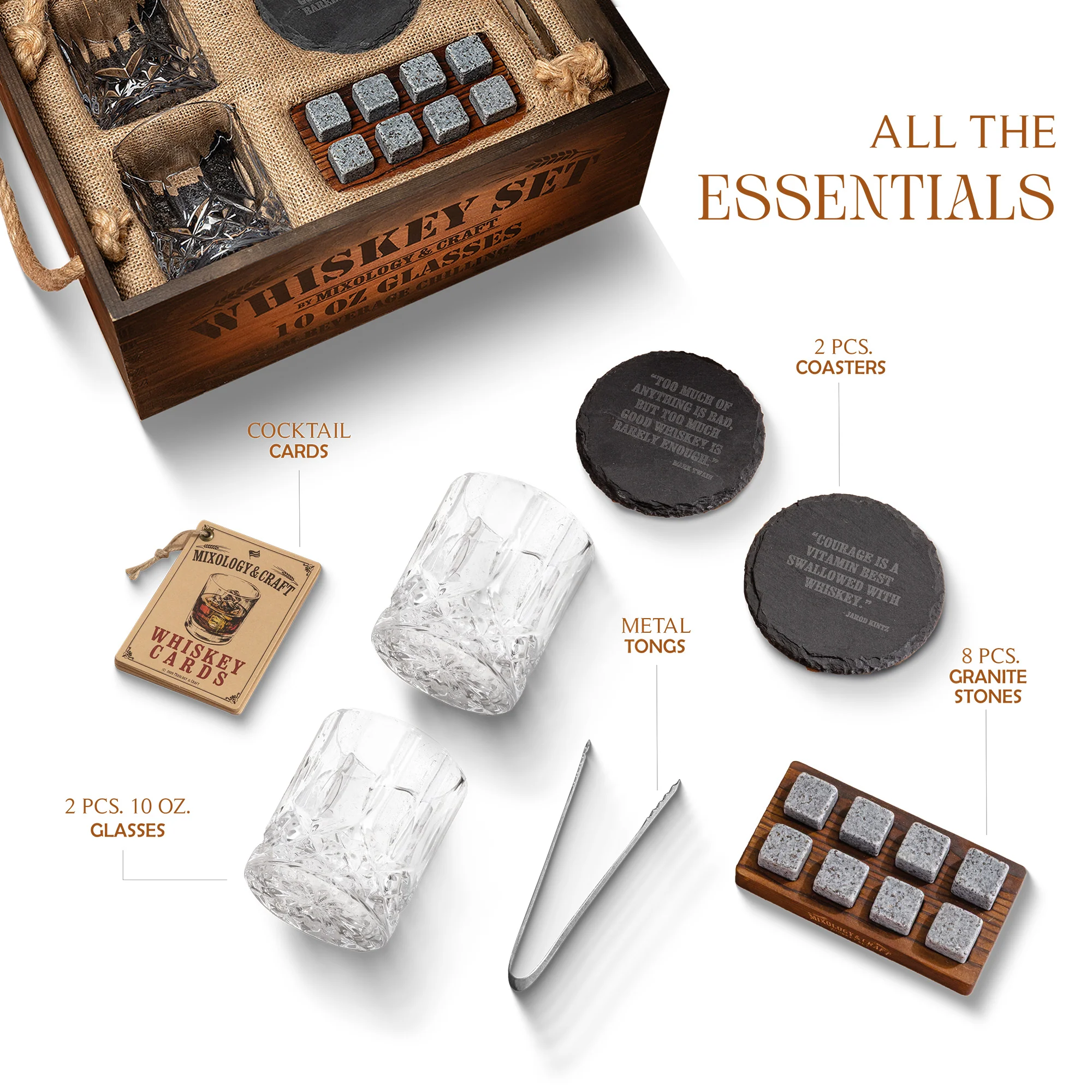 Whiskey Gift Set with Crate | 15-Piece - Image 4