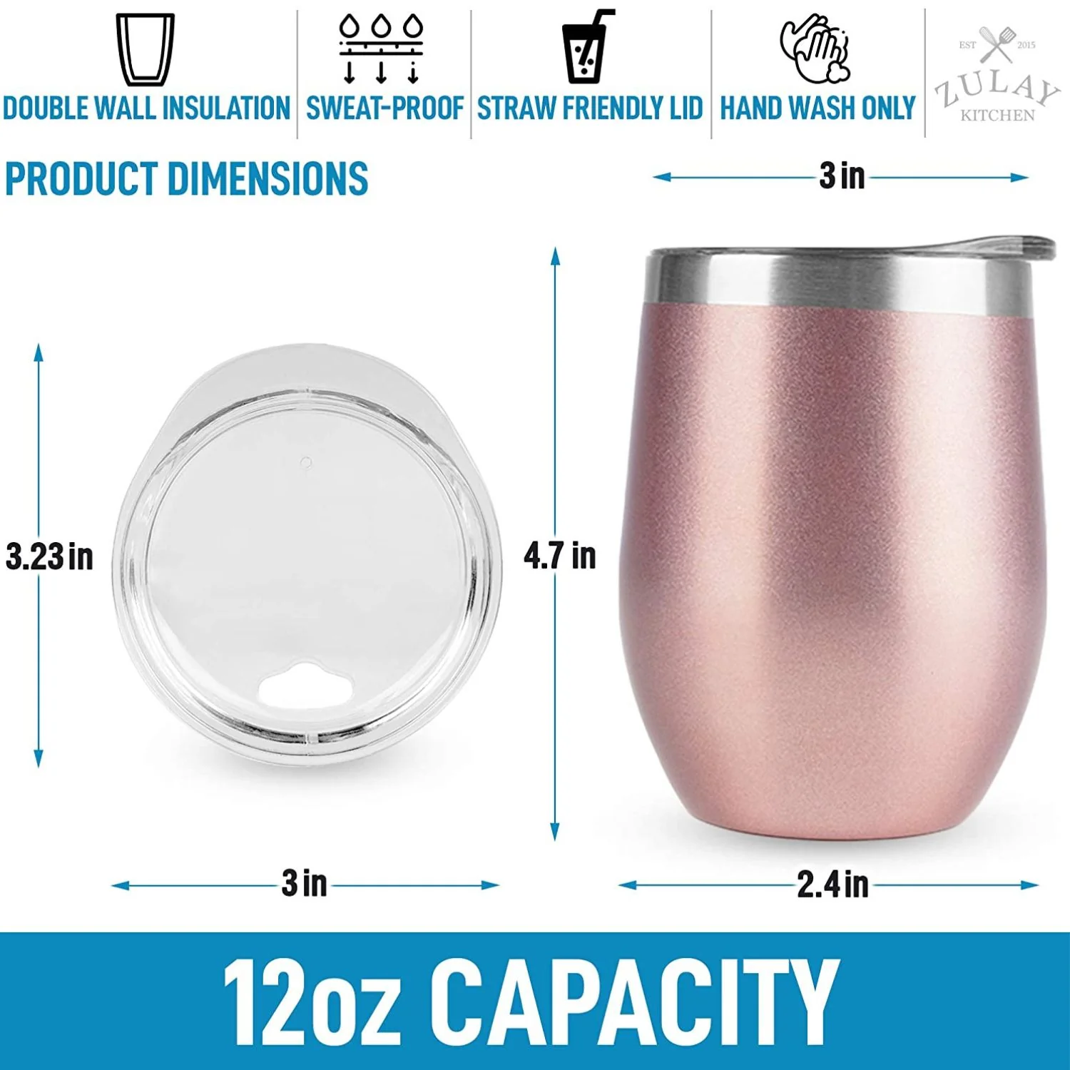 Insulated Wine Tumbler With Lid - Image 3