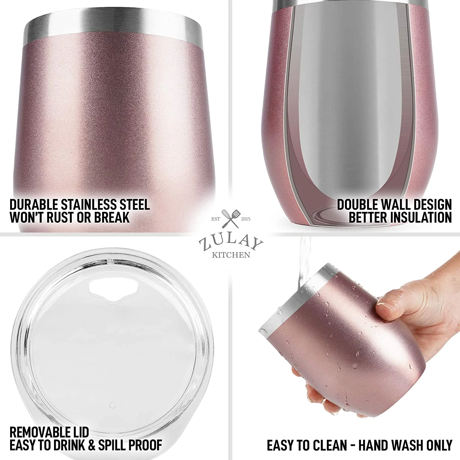 Insulated Wine Tumbler With Lid - Image 4