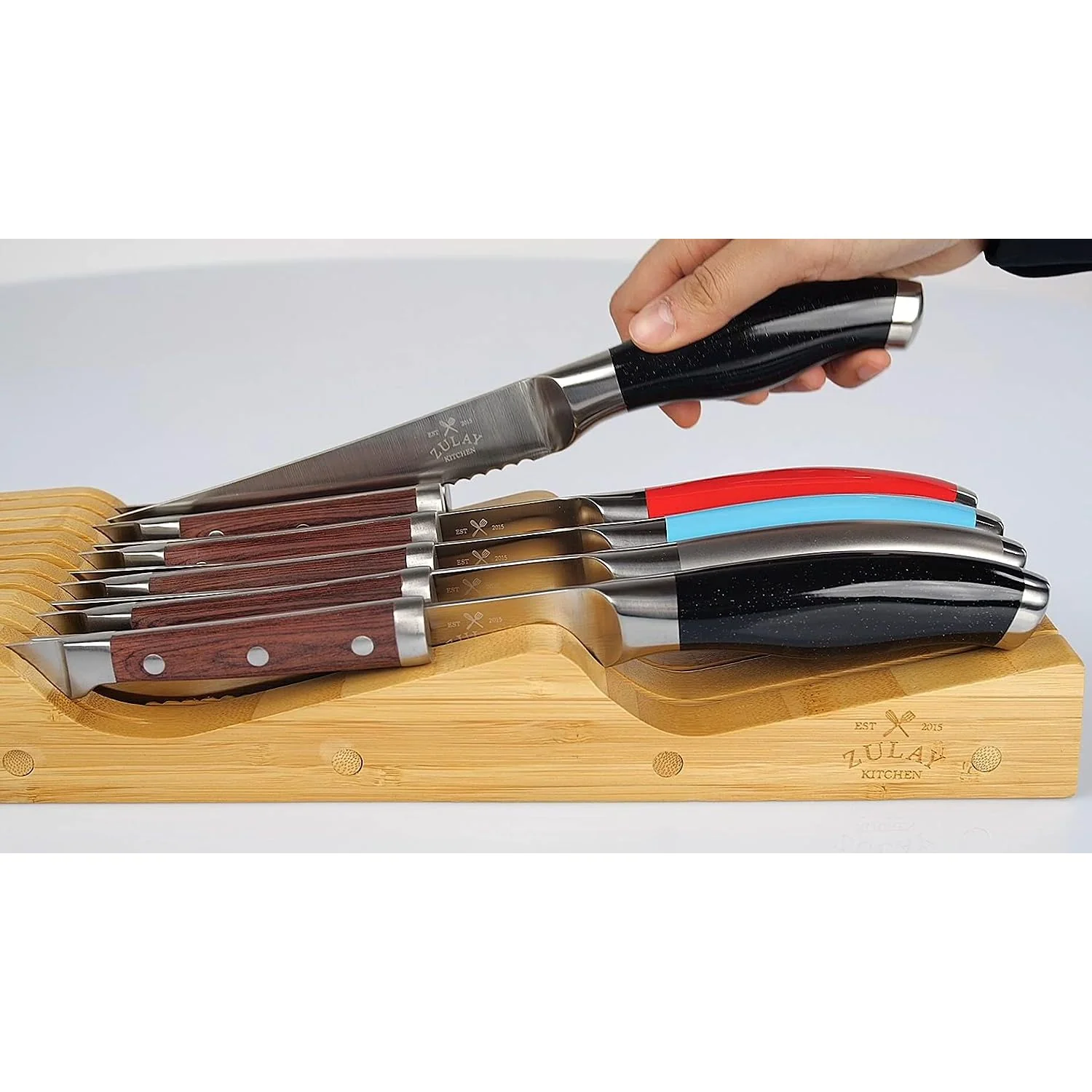 Bamboo Knife Drawer Organizer Tray - Image 3