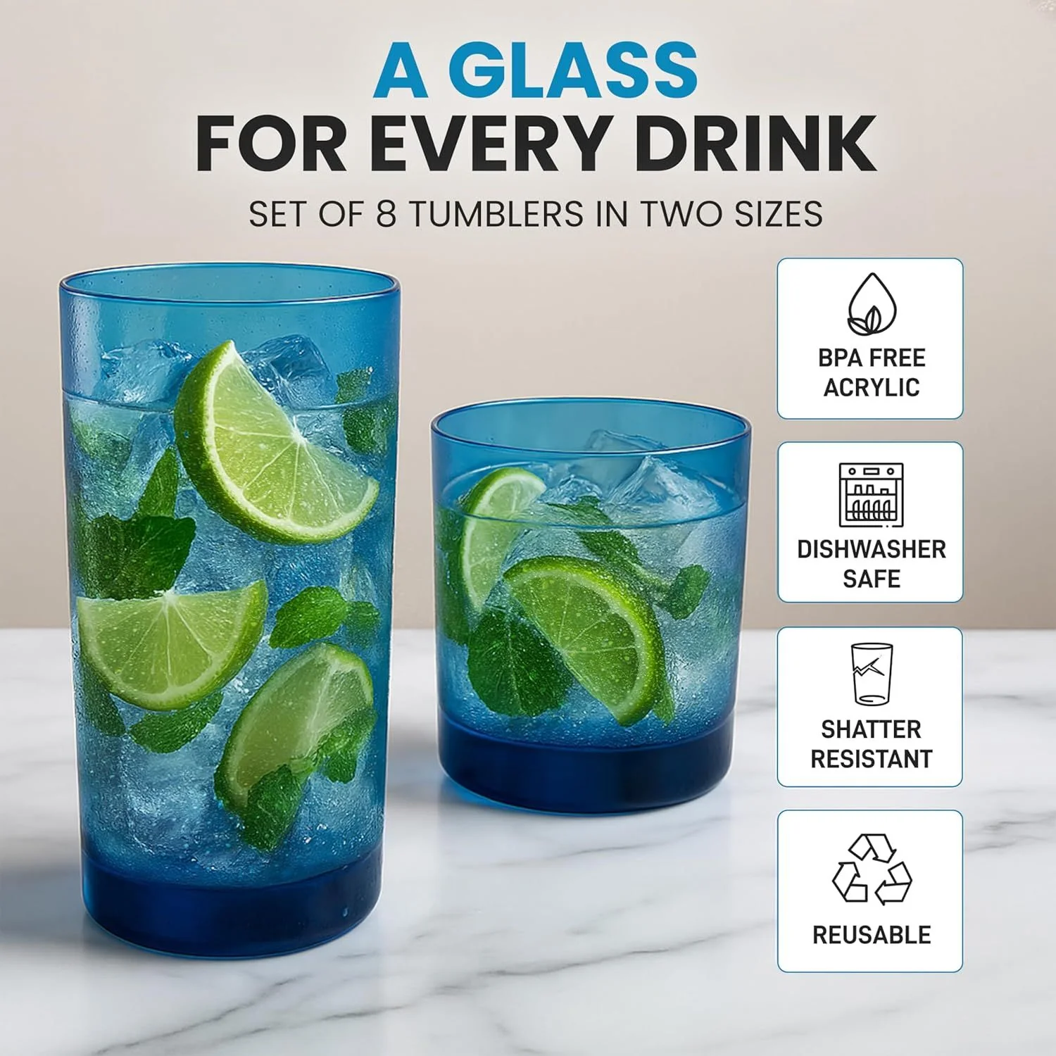 Acrylic Glasses Drinkware - Image 14